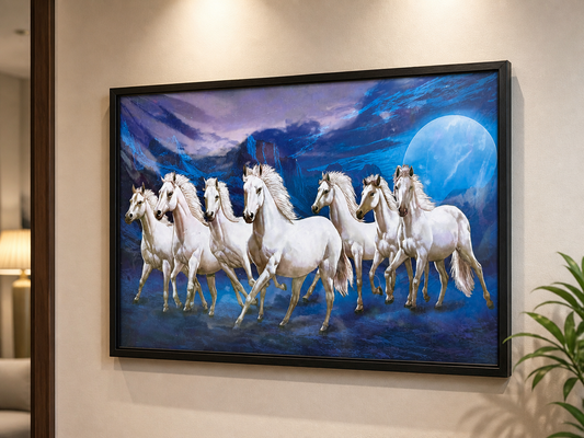 7 Running Horses Canvas Wall Art