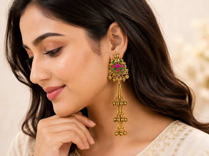Ethnic Long Hanging Jhumka Earrings for Girls & Women
