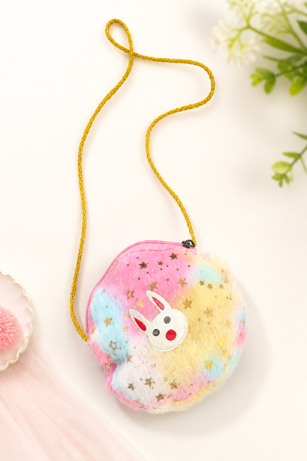 Soft Furry Crossbody Pouch for Girls | Lightweight Mini Bag