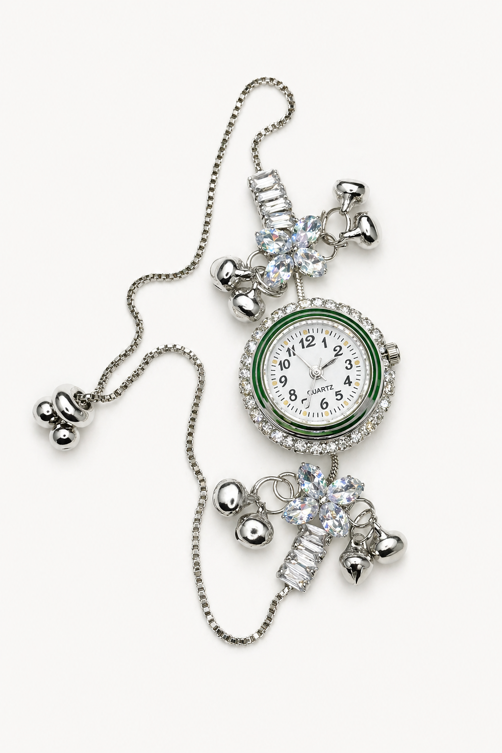 Womens Floral Crystal Bracelet Watch