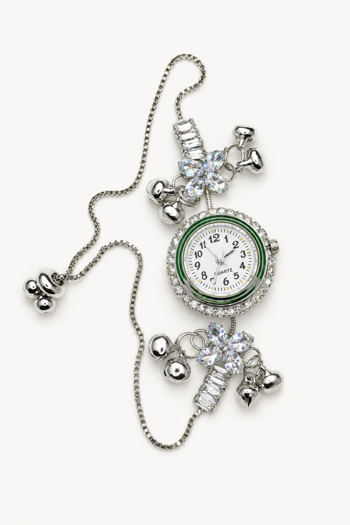 Womens Floral Crystal Bracelet Watch